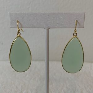 Soft green agate earrings.